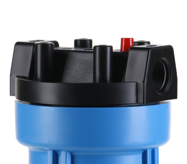 Filter Housing 20" For Water Systems & Hydroponics, Blue/Black 3/4" Ports w/PR
