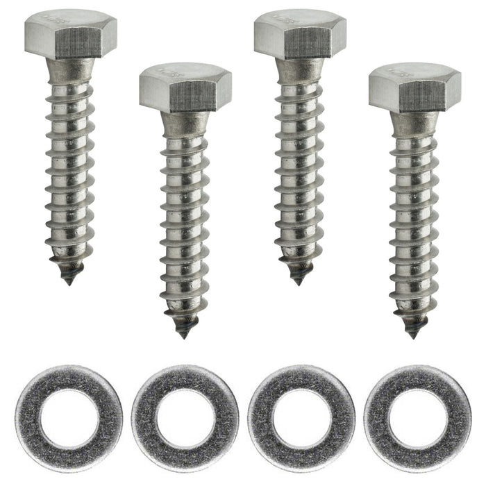 5/16 x 1.25 Stainless Steel Lag Screws and Washers, 4 Pack