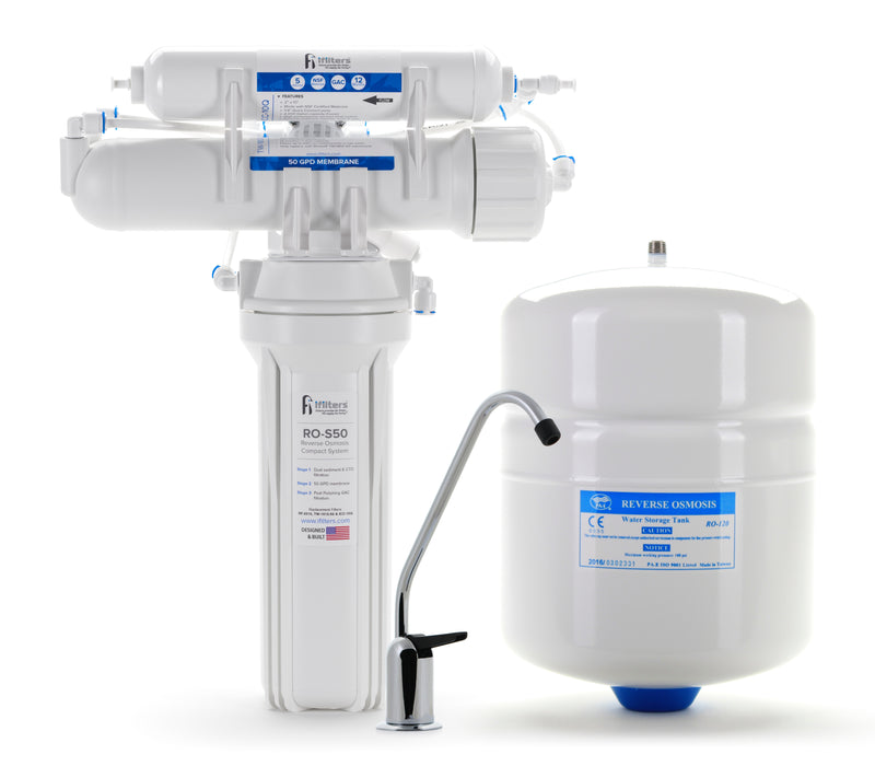 Ultra Drinking Reverse Osmosis System Compact 3 Stage 50 GPD - Built in USA