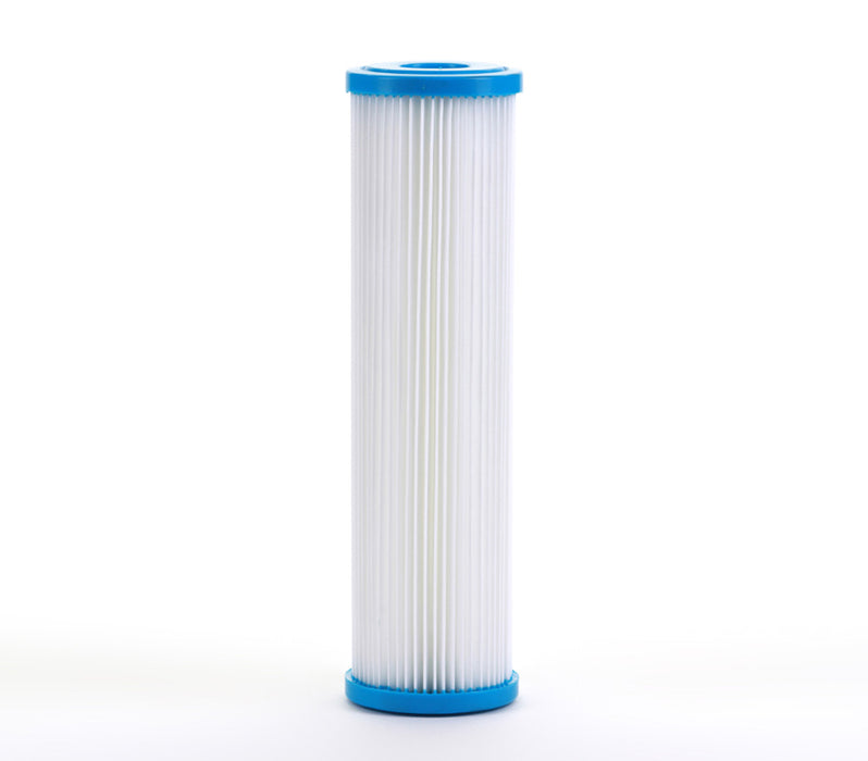 Whole House Sediment Pleated Water Filter, Washable & Reusable, 2.5" x 10", 1 μm