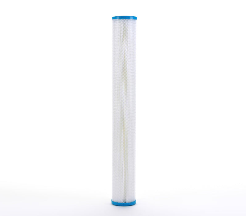 Polyester Pleated Sediment Water Filter, Washable & Reusable, 2.5" X 20", 20 μm