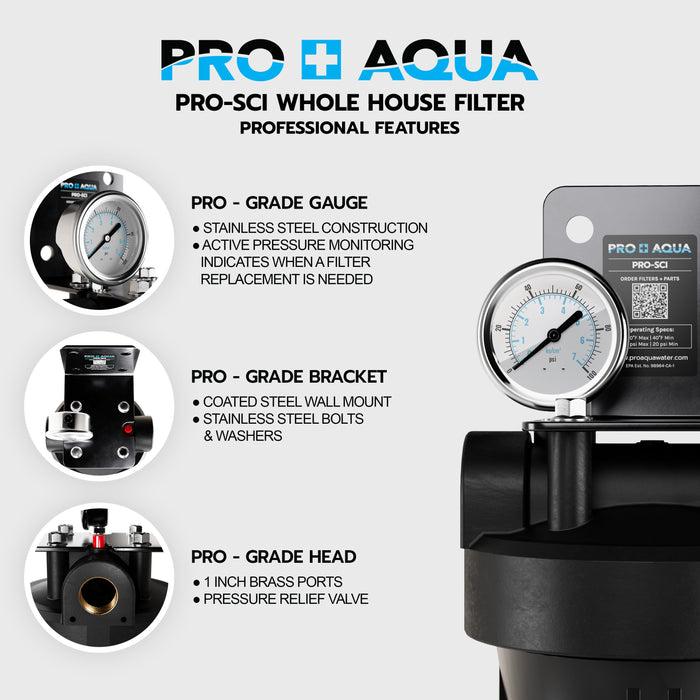 PRO+AQUA PRO-SCI Whole House Single Stage Carbon Infused Water Filter System