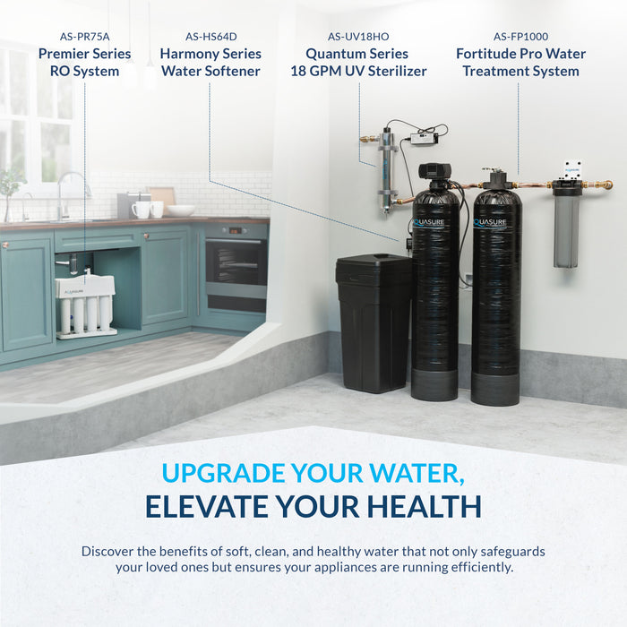 Aquasure Premier Advanced Series 4-Stage 75 GPD Reverse Osmosis Water Filtration System Chrome Faucet Clean Drinking Water Solution