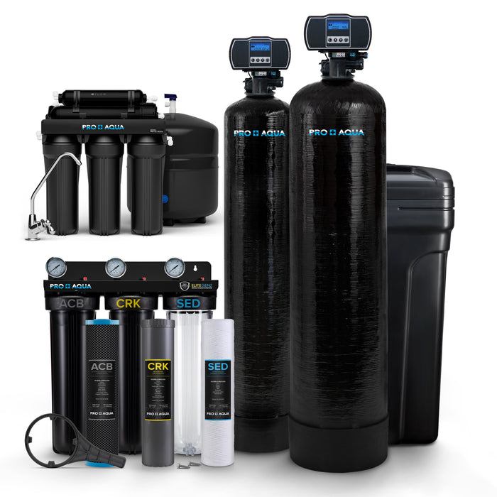 PRO+AQUA BNDL-WEL-RO ELITE Well Water Filter Softener Bundle Plus Reverse Osmosis Drinking System
