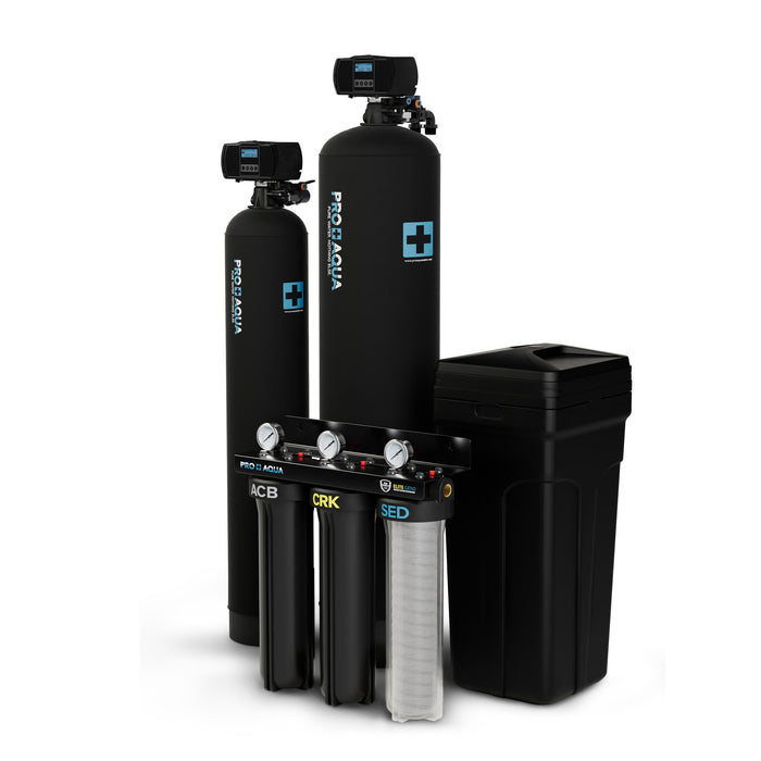 PRO+AQUA BNDL-WEL ELITE Well Water Filtration and Softener Bundle, Iron, Odor, Hardness