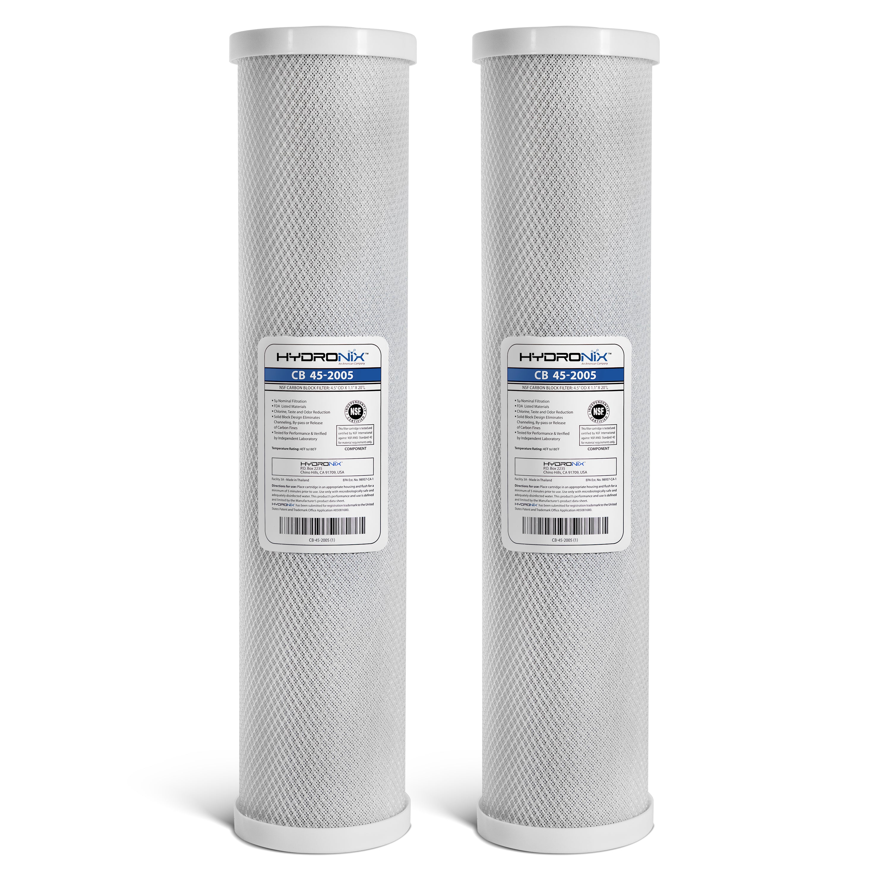 2 Pack - Hydronix CB-45-2005 CTO Whole House Coconut Shell Carbon