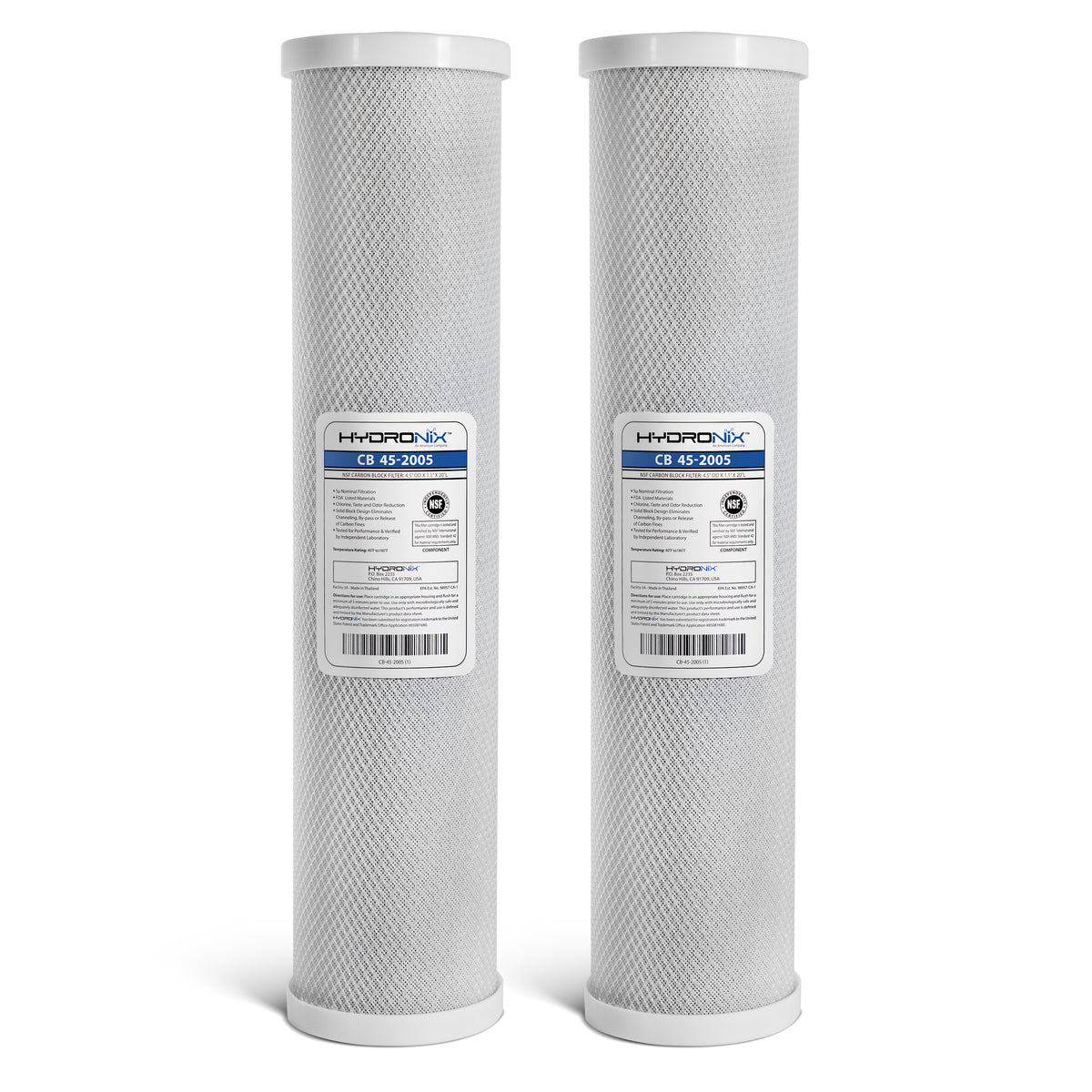 2 Pack - Hydronix CB-45-2005 CTO Whole House Coconut Shell Carbon Block ...