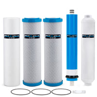PRO+AQUA PRO-UC-ROSTD Replacement Filter Kit - 100 GPD Triple Capacity Reverse Osmosis Yearly 5 pcs Replacement Filter Set, 3/8" QC