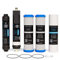 PRO+AQUA PRO-UC-ROSTD Replacement Filter Kit - 100 GPD Triple Capacity Reverse Osmosis Yearly 5 pcs Replacement Filter Set, 3/8" QC