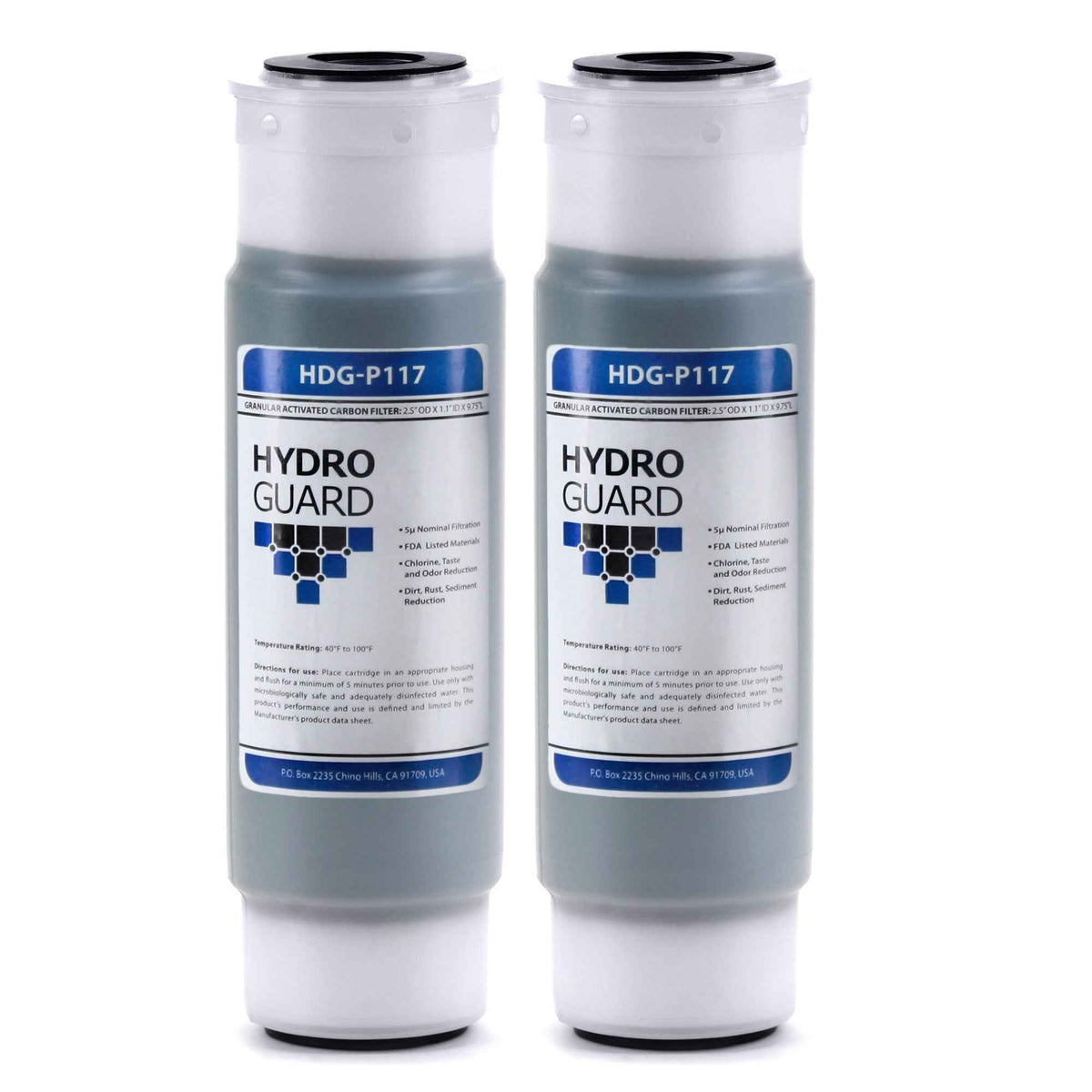 (2 Pack) Hydro Guard HDG-P117/2 Universal GAC Water Filter Cartridge ...