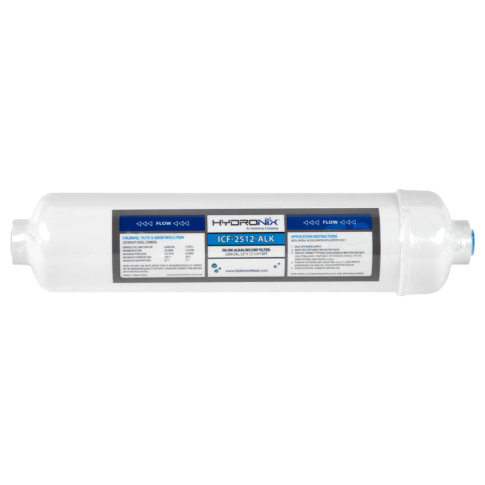 Alkaline Remineralization pH Inline Water Filter Fits Any RO, 1/4" NPT Ports