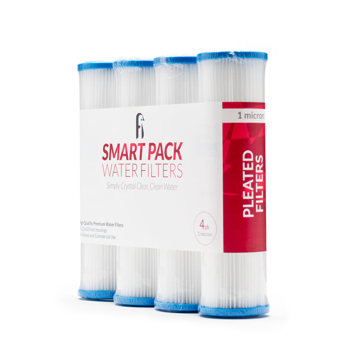 1 Micron Smart Pack Pleated Filter 2.5" X 9 3/4" - 4 Pack