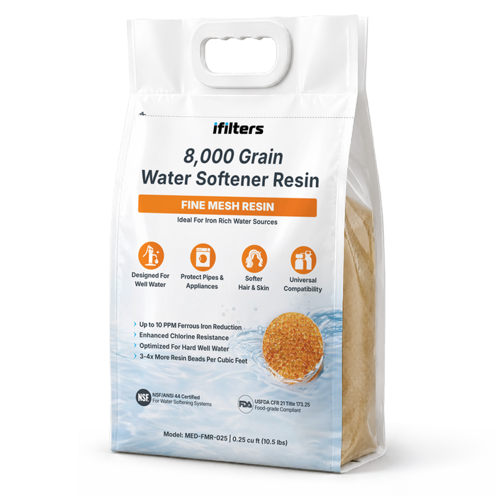 iFilters MED-FMR-025 Premium Fine Mesh Water Softener Resin, 1/4 Cu Ft