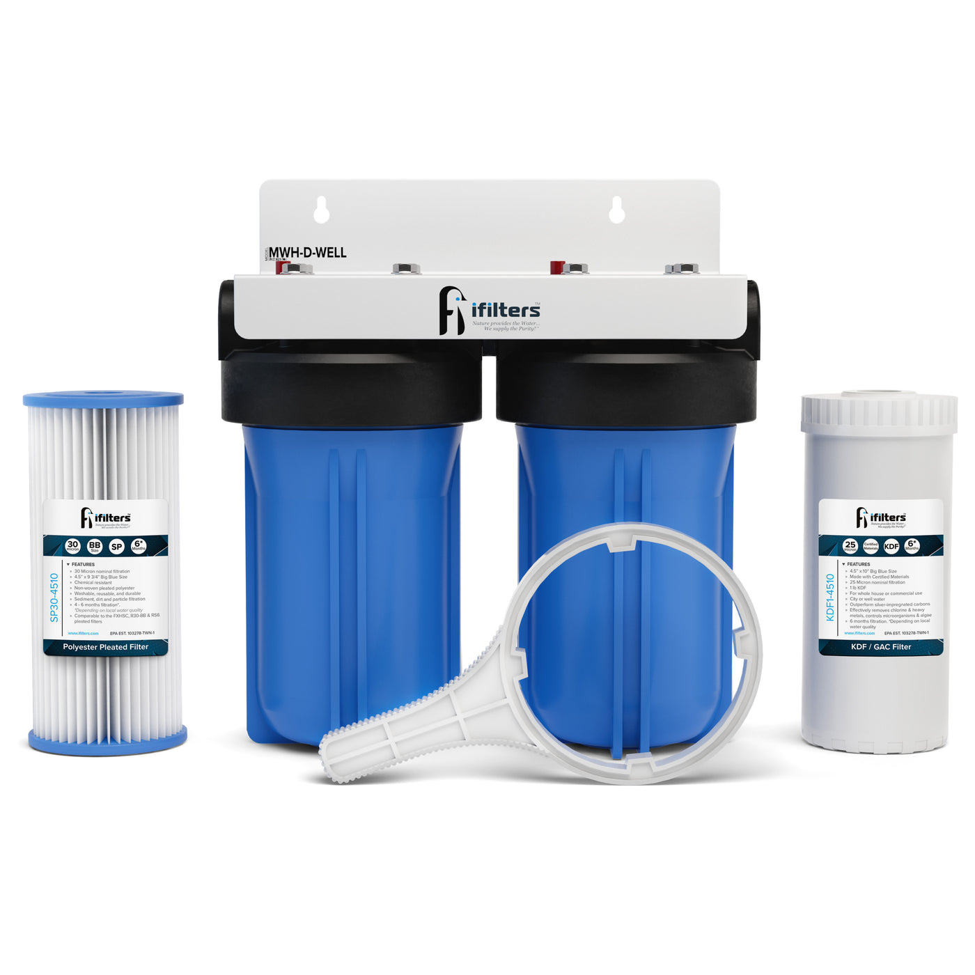 MWH-D-WELL Well Water Filtration System Sediment Odor Taste Rust Whole ...