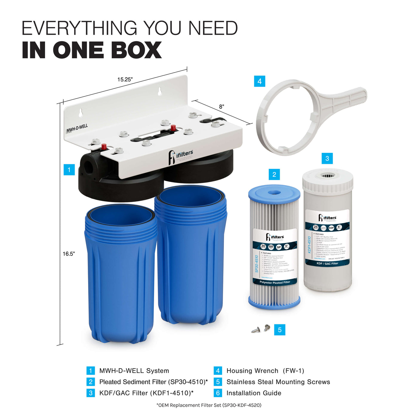MWH-D-WELL Well Water Filtration System Sediment Odor Taste Rust Whole ...