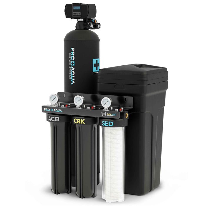 Whole House Water Filtration System + 25,000 Grain Water Softener | Bundle