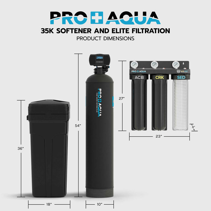 Whole House Water Filtration System + 25,000 Grain Water Softener | Bundle