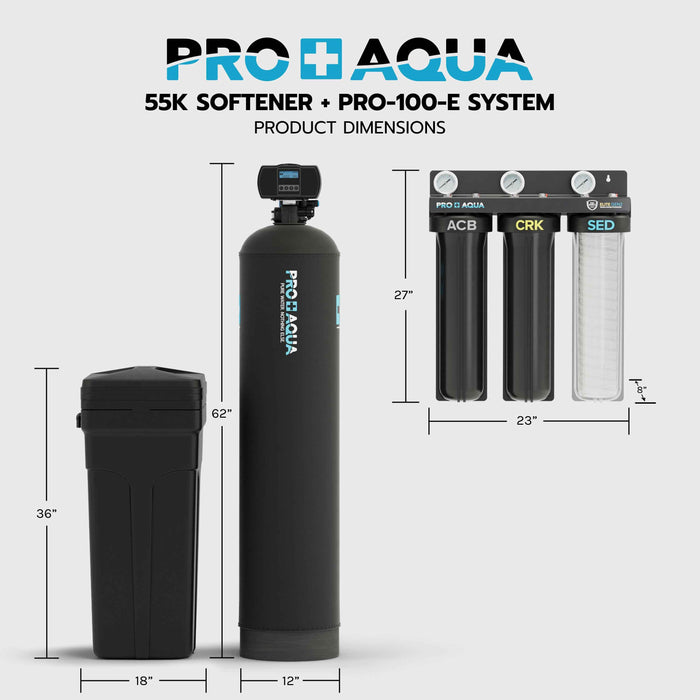 Whole House Water Filtration System + 45,000 Grain Water Softener | Bundle