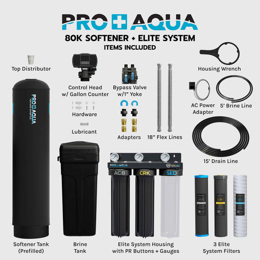 Whole House Water Filtration System + 65,000 Grain Water Softener | Bundle