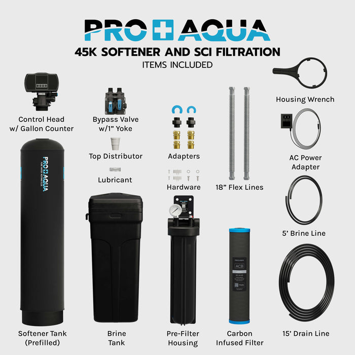 PRO-SCI-S45E 45,000 Grain Whole House Water Filter & Softener Bundle