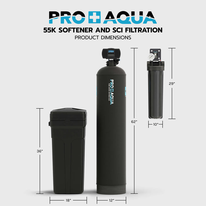 PRO-SCI-S55E 55,000 Grain Whole House Water Filter & Softener Bundle