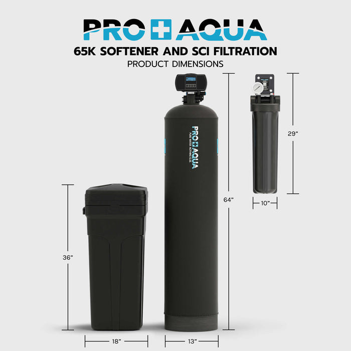PRO-SCI-S65E 65,000 Grain Whole House Water Filter & Softener Bundle