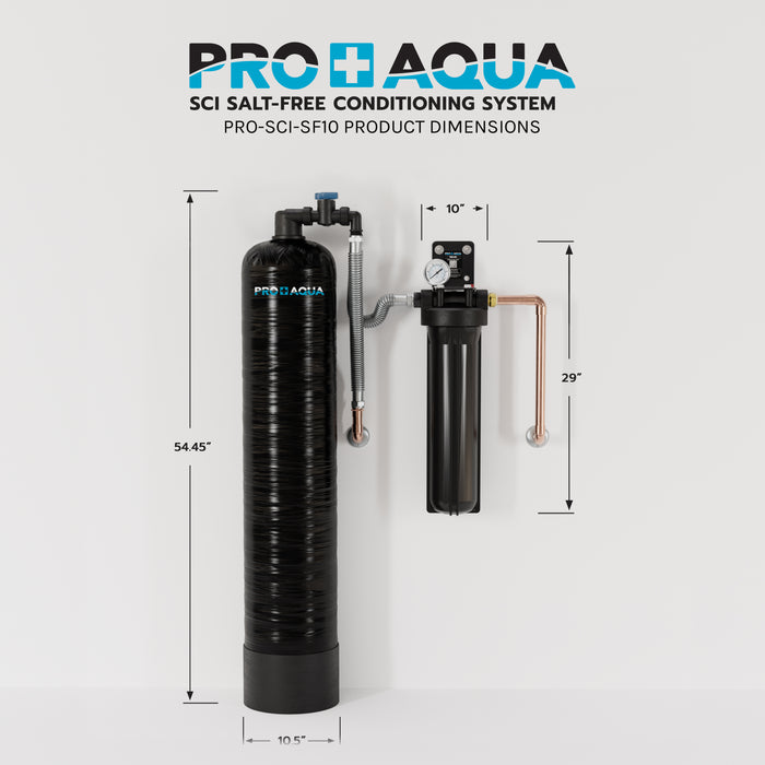 Whole House Salt-Free Water Softener Conditioner with Single Stage Carbon Filtration System, High Flow 10.31 GPM