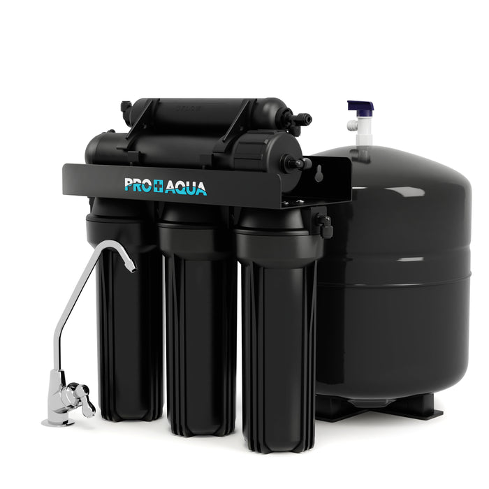 Pro+Aqua Premium 100 GPD RO System, Fast Flow, 6 gal holding tank, Black