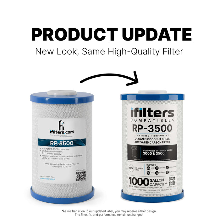 2 Pack RP-3500 Replacement Water Filter, Compatible with Frescapure 3500 WF0451