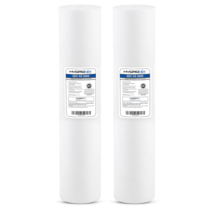 (2 PACK) Whole House Hydroponics Sediment Water Filter 20", 5 μm