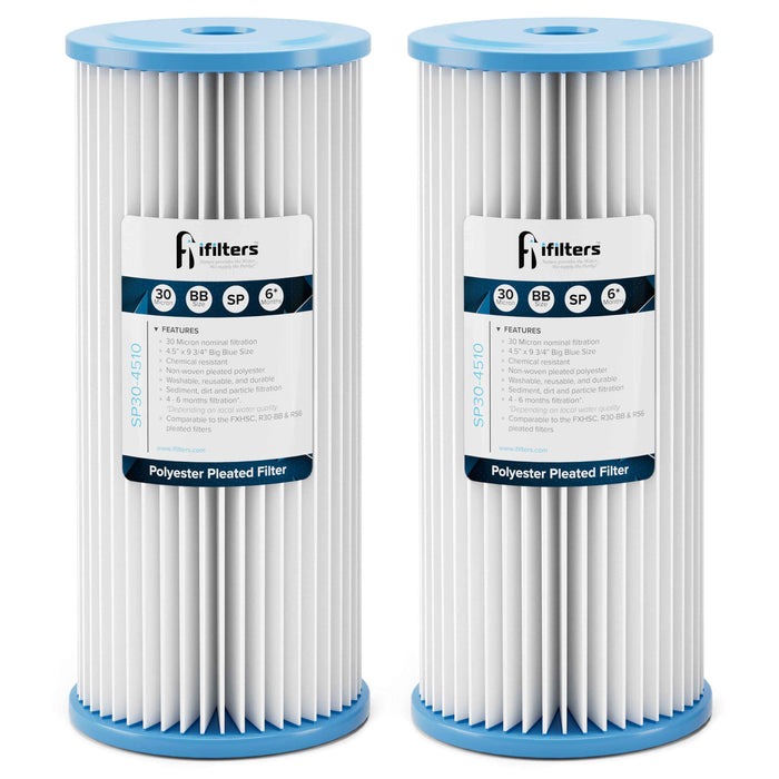 iFilters SP30-4510 4.5 x 10 Washable Pleated Sediment Water Filter - 2 Pack