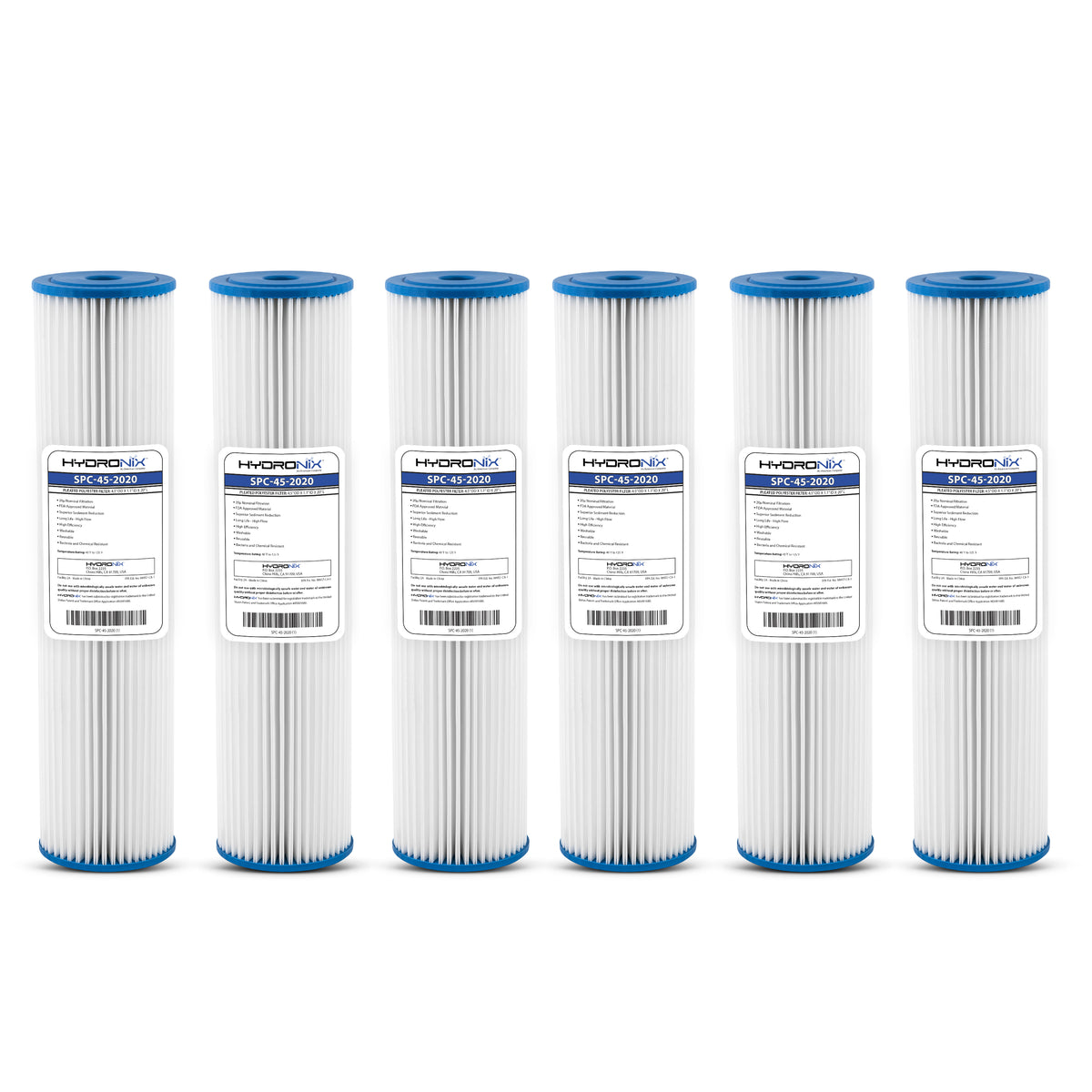 6 PK, Pleated Sediment Water Filter Home, Commercial, Reusable 4.5