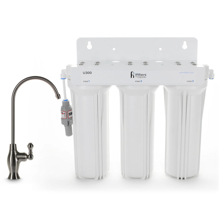 U300 Premium Drinking Water Filtration System 3 Stage & Designer Faucet - IFilters