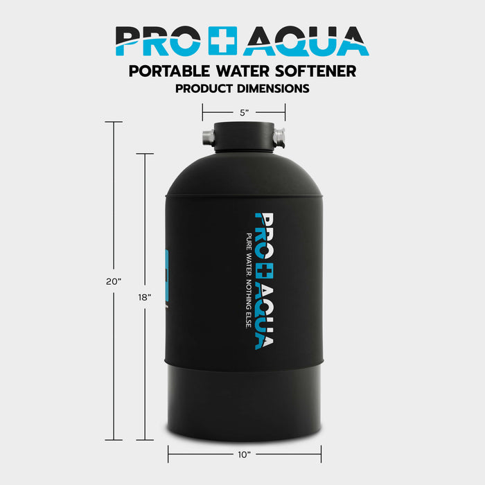 PRO+AQUA WS-P-16 - Portable RV Water Softener Pro Grade 16,000 Grain, Trailers, Boats, Car Washing