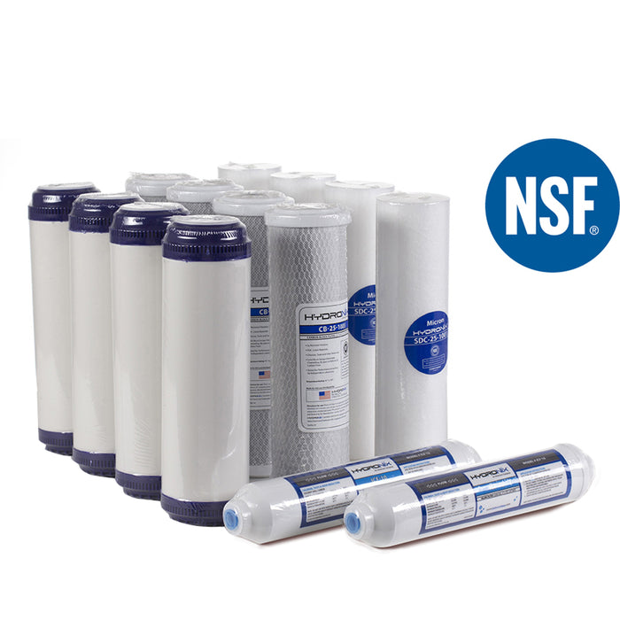 5 Stage RO Reverse Osmosis Water Filter Replacement NSF 14 filters 1-2 yr supply