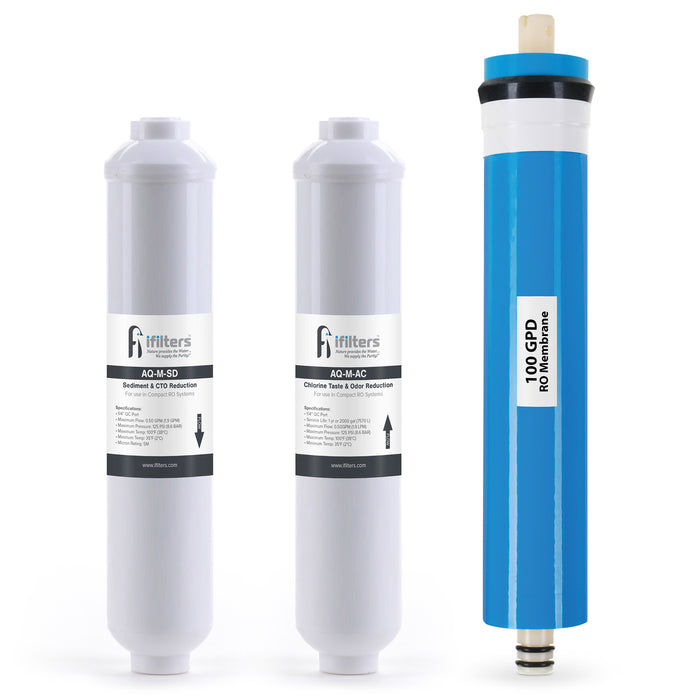 Reverse Osmosis Aquarium Replacement Filter Set For Compact RO Systems