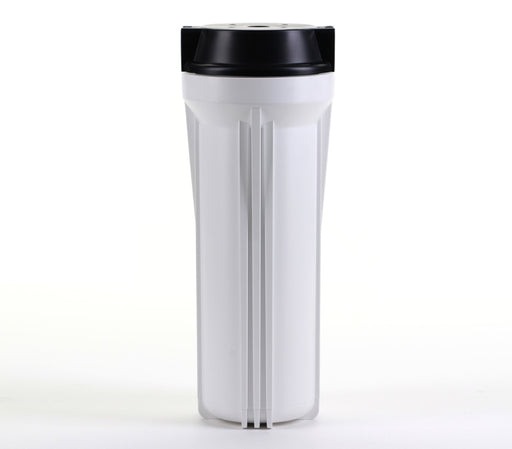 Hydronix HF2-10WHBK12 – 10" White Slim Filter Housing with Black Cap (1/2" Ports)