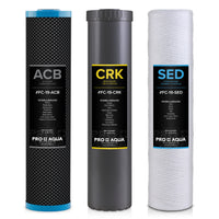 PRO+AQUA FC-PK19-100E Replacement Filter Set for PRO-100-E ELITE GEN2 System, Sediment, KDF/Blend, Carbon Infused