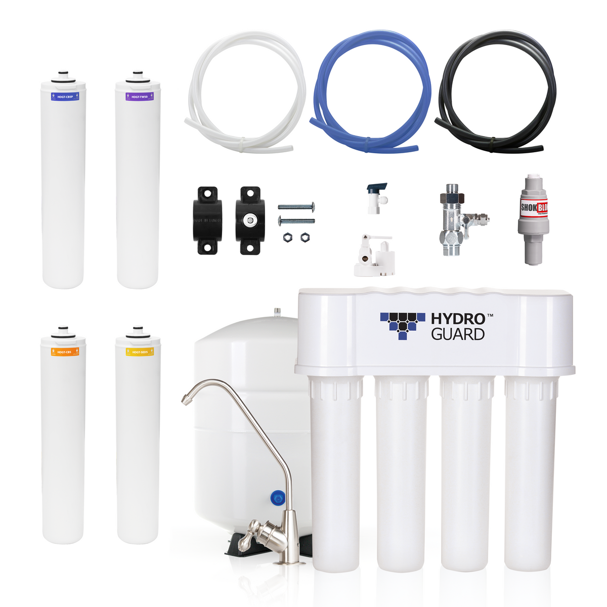 Hydroguard System Hydro Guard 50GPD Reverse Osmosis Water Purification System With Fauce ...
