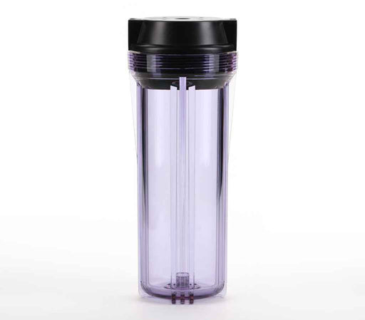 Hydronix RO Filtration Systems 10" Clear Housing w/ Black Flat Cap 1/4" Ports