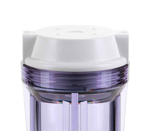 Hydronix 10" Clear Housing w/ White Flat Cap, RO & Filtration Systems 3/8" Ports