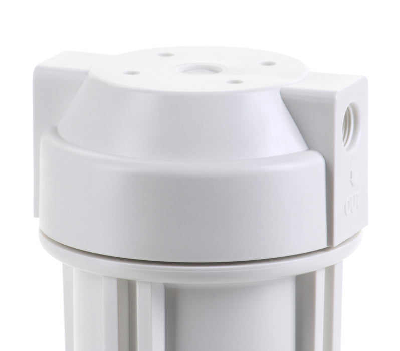Filter Housing White 10" RO, Whole House, Hydroponics, 3/8" Ports, Double O-Ring