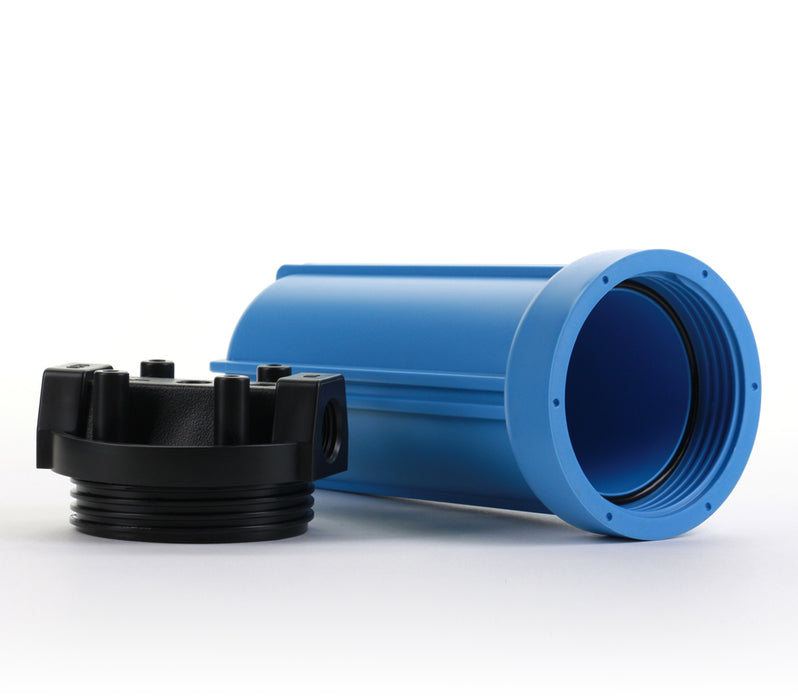 Filter Housing 10" NSF For RO, Whole House, Hydroponics, Blue/Black 3/4" Ports