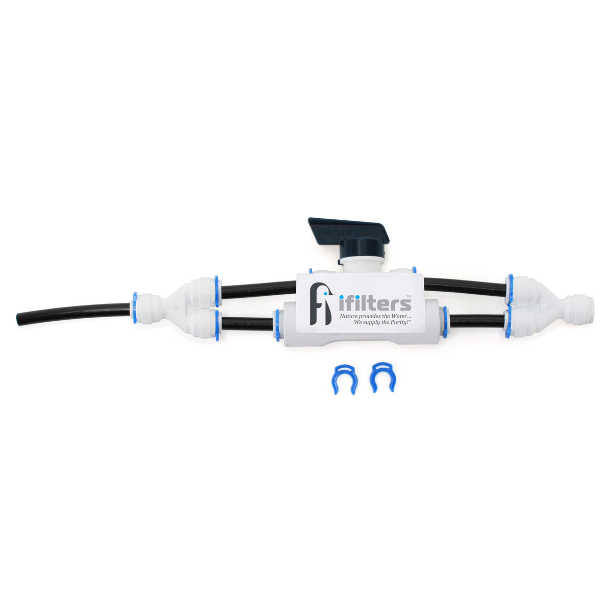 RO system flush valve installation on waste line, flush kit for 75 GPD and 150+ GPD systems