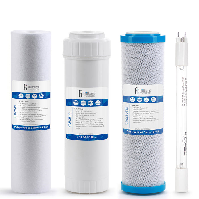 Drinking Water Replacement Filter Set for 4 stage UV Filtration Systems