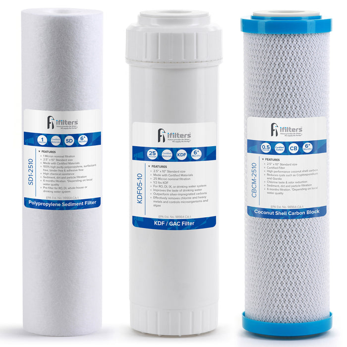 Drinking Water Replacement Filter Set for 3 stage Filtration Systems