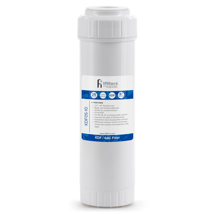 KDF/GAC Water Filter For Chlorine, Taste, Odor, Heavy Metals, Rust - 2.5 x 10