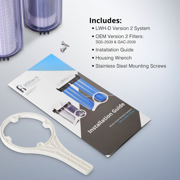 iFilters LWH-D Whole House Water Filter System Sediment CTO City/Well
