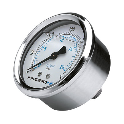 4" Oil Filled Pressure Gauge – All Stainless Steel, 0-160 PSI, 1/4 NPT Lower Mount, DuraChoice
