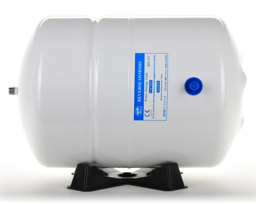 3.2 Gallon SS Reverse Osmosis Storage Water Tank, Small Size - White, 1/4" Port
